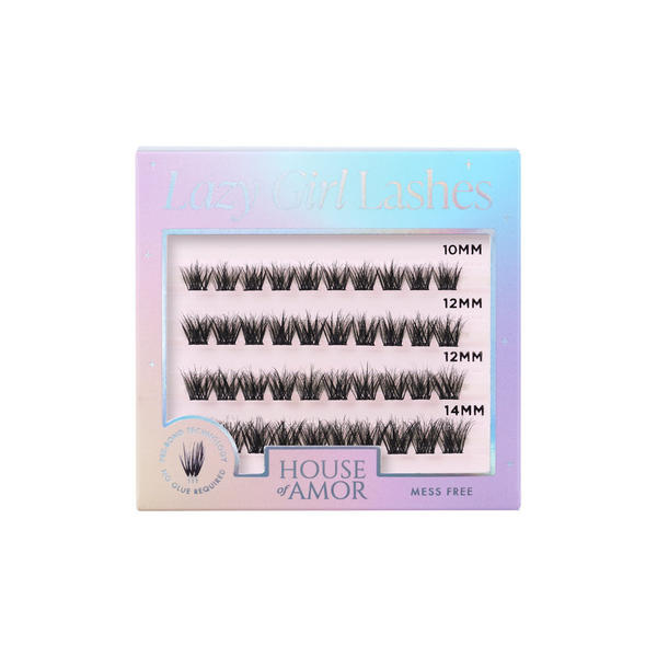 House of Amor Lazy Girl Pre-Glued Lashes Afterdark 40 Clusters, UK version