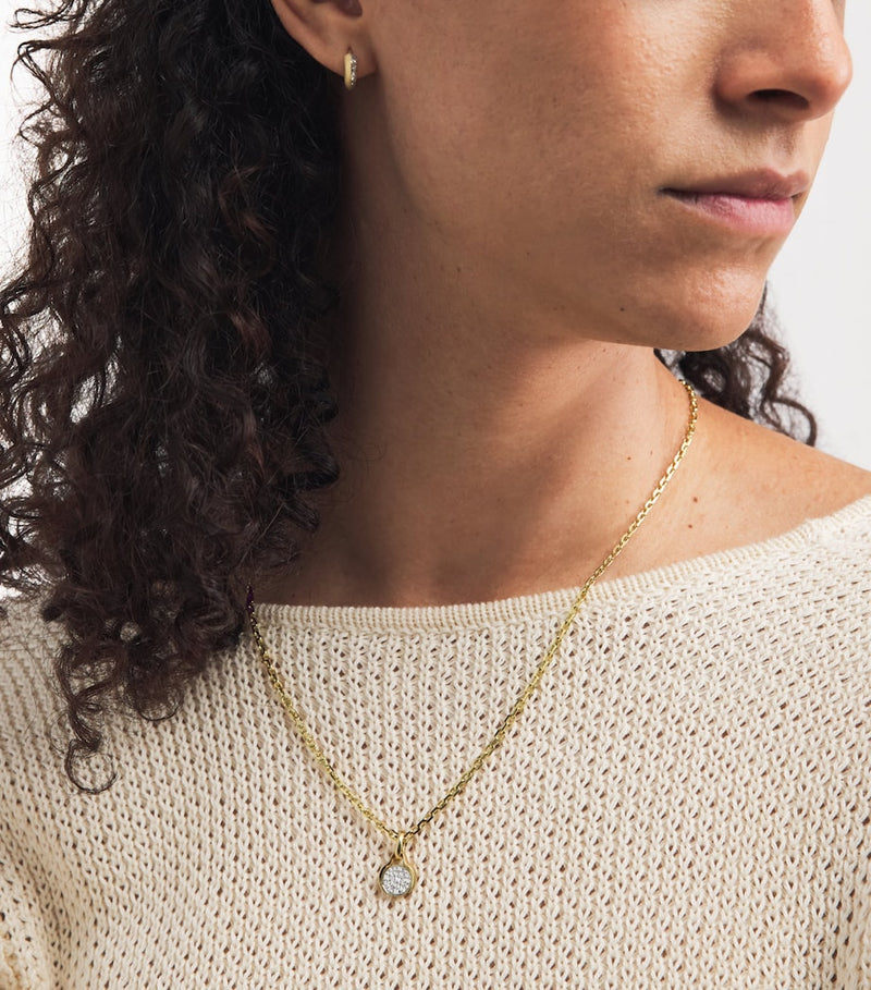 Jade Trau mini yellow gold diamond pavé charm - British product