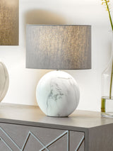 Next White Crestola Marble Effect Ceramic Table Lamp- Buy online at McGrocer