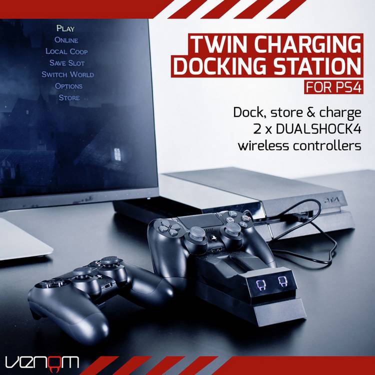 Venom Twin Docking Station for PS4 black (British brand)