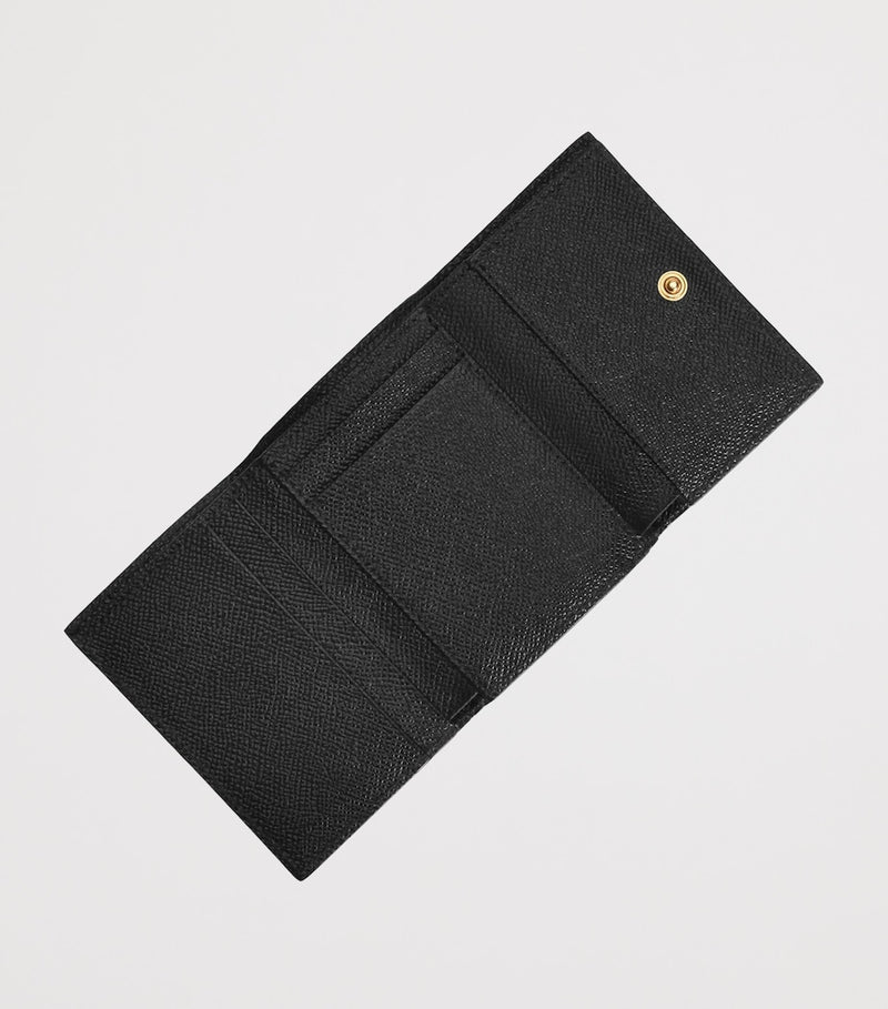Dolce&Gabbana leather wallet with French flap and leopard print - British product