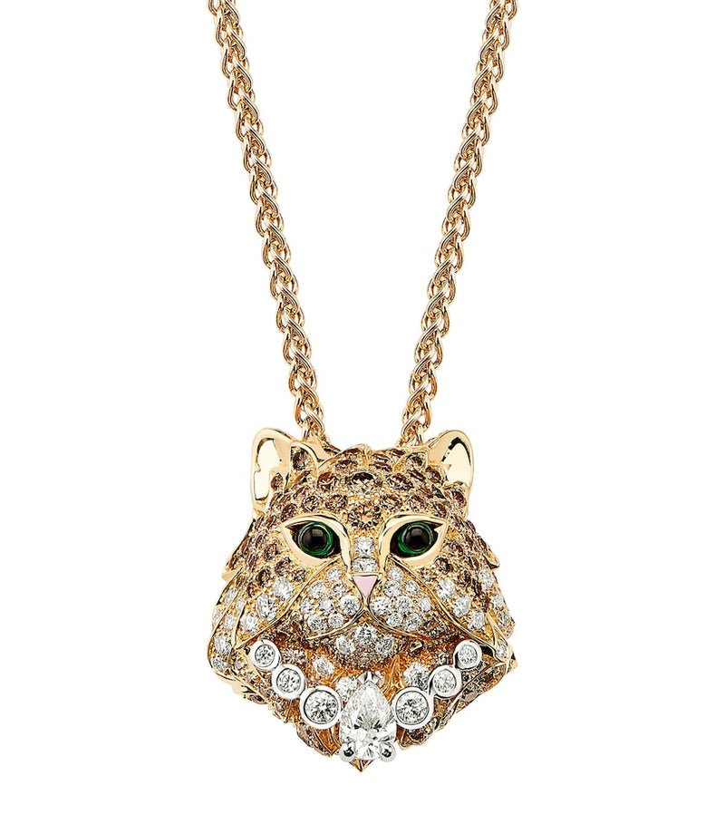 Boucheron diamond cat necklace 18kt gold - (British brand)