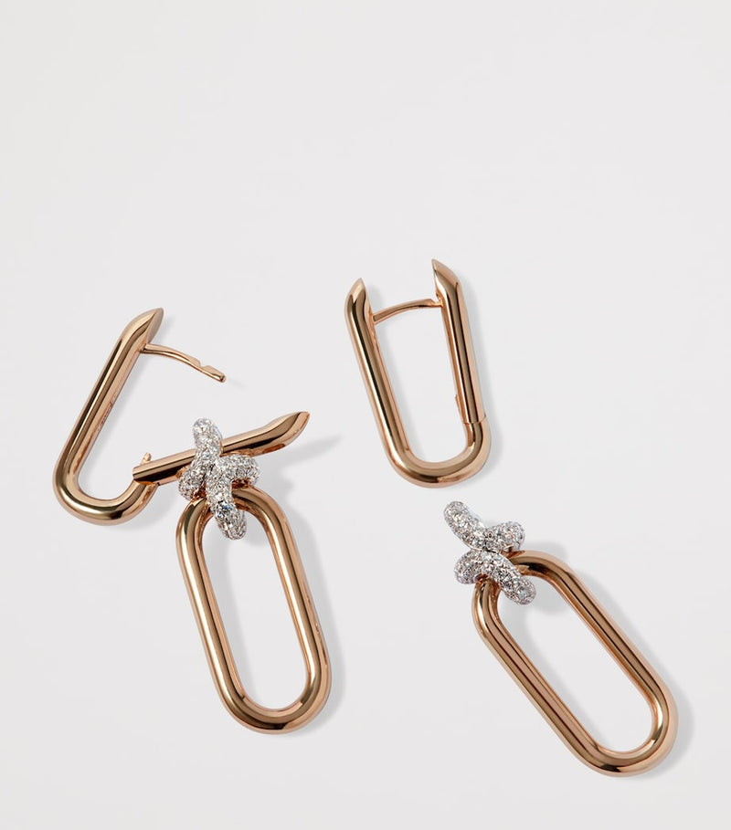 Annoushka double hoop earrings yellow and white gold with diamonds (British brand)