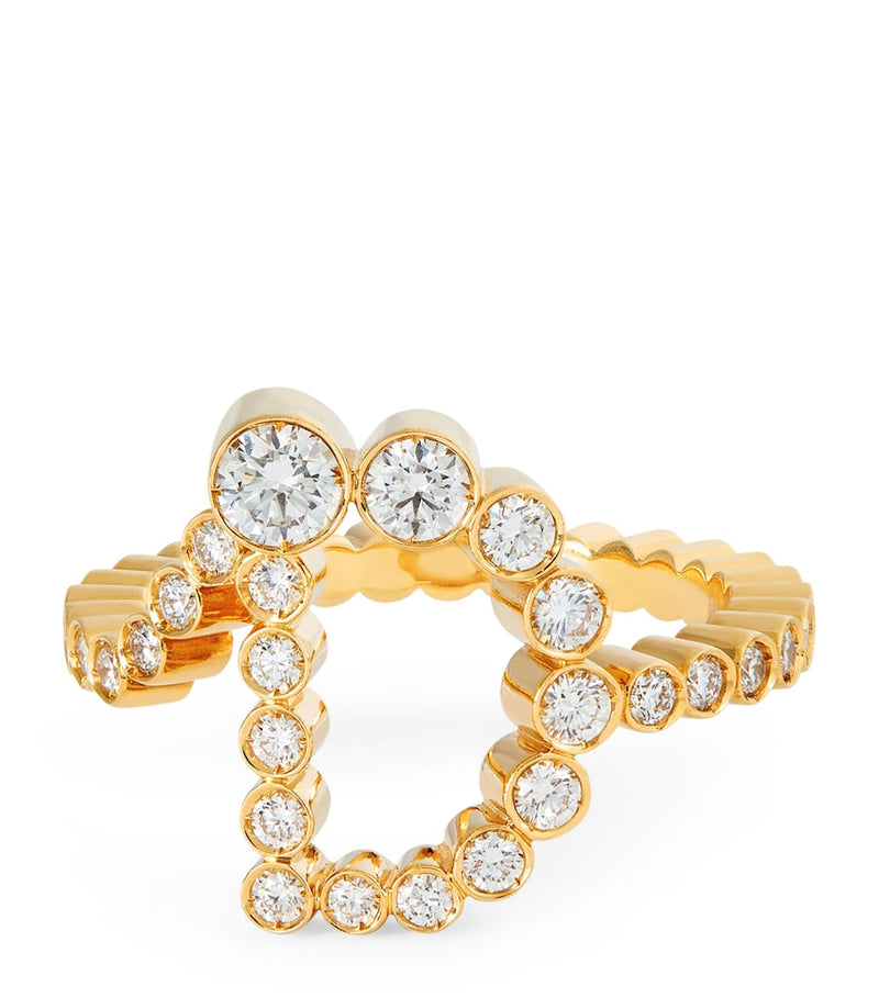 Sophie Bille Brahe yellow gold diamond initial ring, UK version