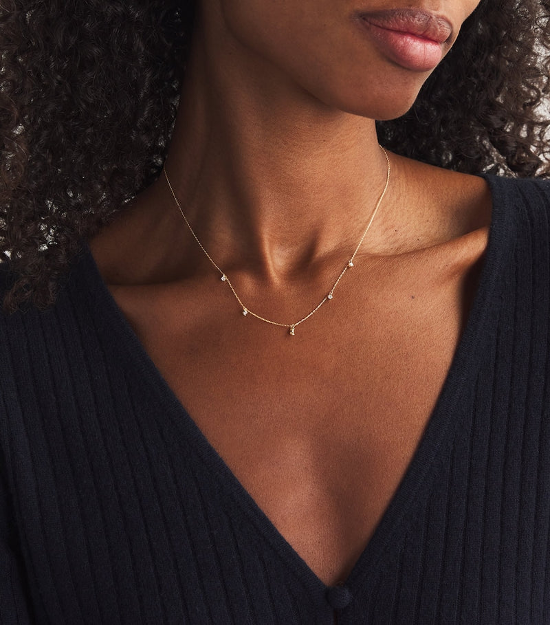 Astrid & Miyu gold pear diamond necklace (British brand)