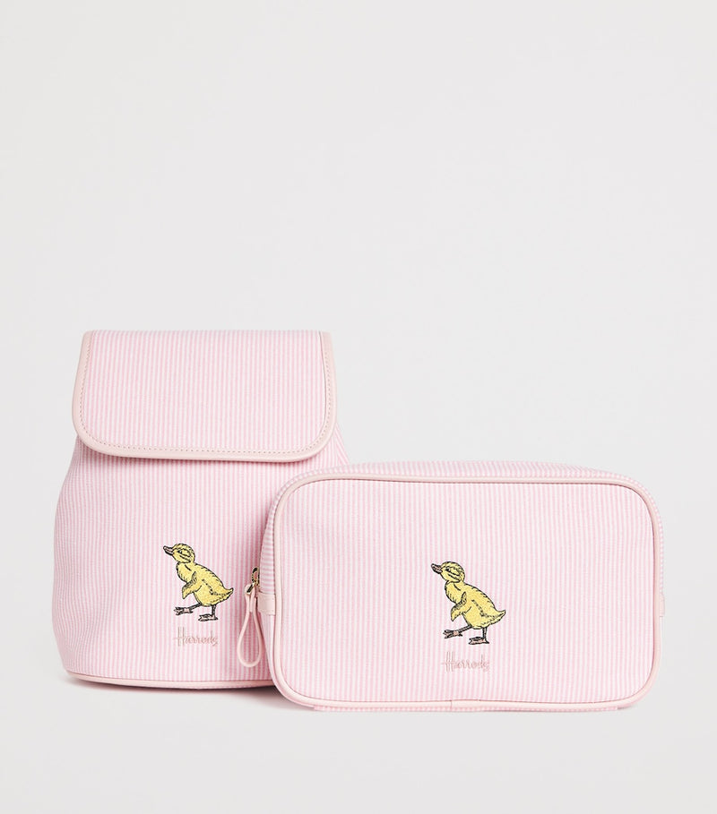 Harrods striped embroidered nursery pouch (British brand)