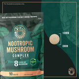 Wiseshrooms nootropic mushroom complex 90 vegan capsules, imported from the UK