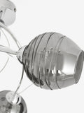 Rauchgraue, flache Deckenleuchte mit handgetropftem Glas und Chrom-Finish, UK-Version