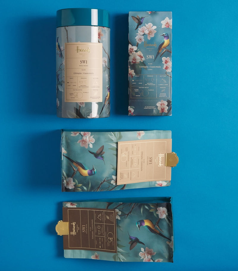 Harrods SW1 Blend Coffee Beans 250g, imported from the UK