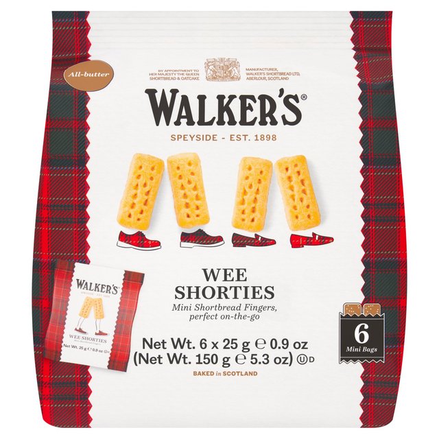 Walker's Shortbread Wee Shorties Mini Shortbread Fingers Multipack   6 x 25g GOODS M&S