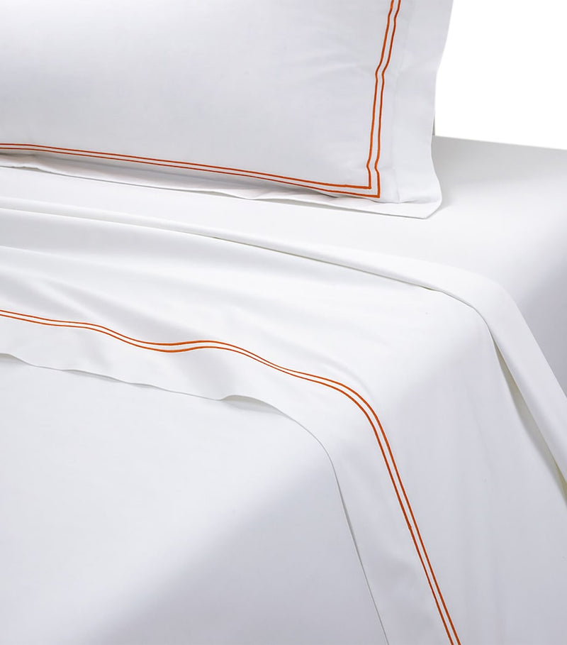 Yves Delorme organic cotton Super King flat sheet 270cm x 295cm (British brand)