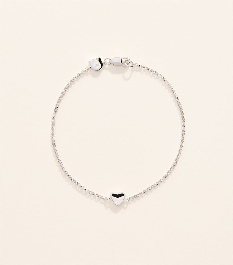 Astrid & Miyu recycled sterling silver heart bracelet, imported from the UK
