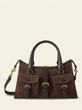 Mulberry Small Roxanne suede shoulder bag in chocolate, UK version
