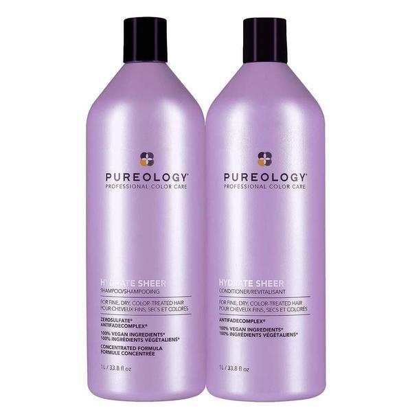Pureology Hydrate Sheer Duo 1000ml shampoo and conditioner (British brand)