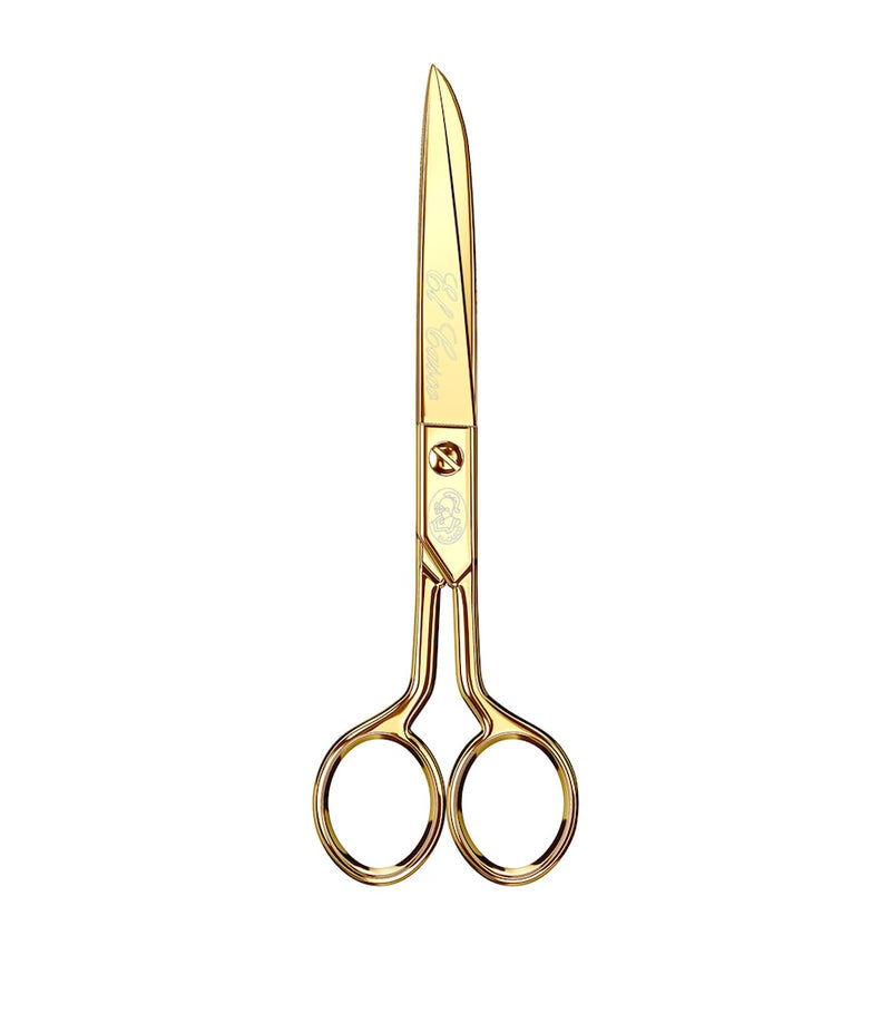 Gold-Plated Engraved Scissors Handmade in Spain, Approx. 25cm Long