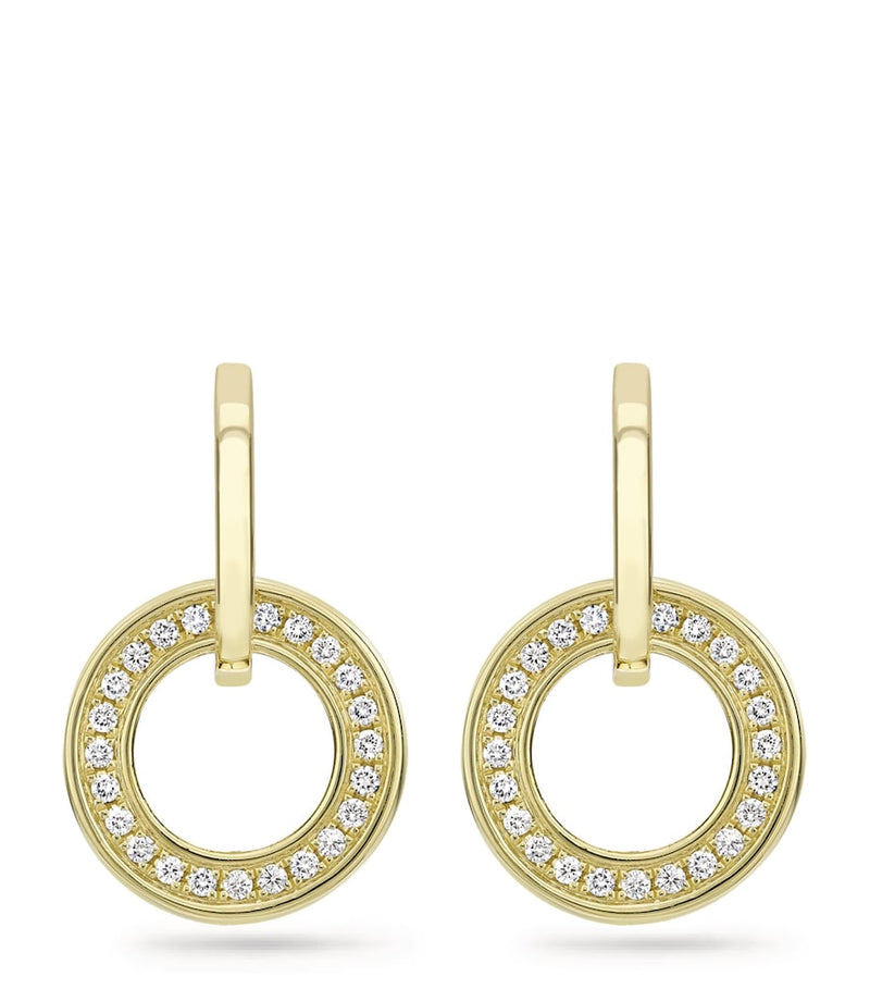 Boodles yellow gold and diamond classic roulette earrings 22mm - British product