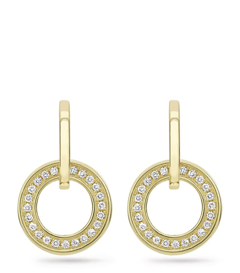 Boodles yellow gold and diamond classic roulette earrings 22mm - British product