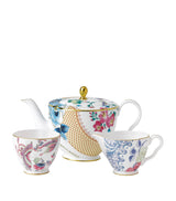 Harrods Wedgwood Butterfly Bloom Teapot, Creamer and Sugar Bowl Set - Fine Bone China Teaware Set- Buy online at McGrocer