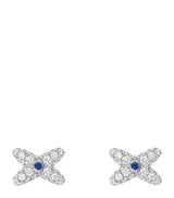 Harrods Chaumet Jeux de Liens White Gold Diamond and Sapphire Stud Earrings- Buy online at McGrocer