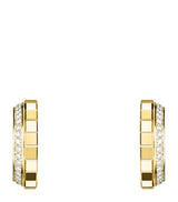 Harrods Chopard Small Yellow Gold and Diamond Ice Cube Hoop Earrings- Buy online at McGrocer