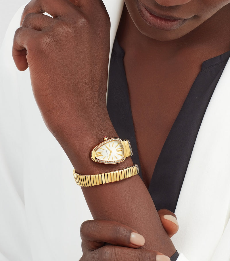 Bvlgari yellow gold diamond Serpenti Tubogas watch 35mm, imported from the UK