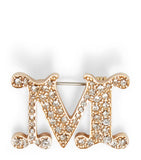 Max Mara embellished monogram brooch with crystals - British product