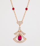 Bvlgari Divas' Dream pendant necklace rose gold ruby diamonds, UK version