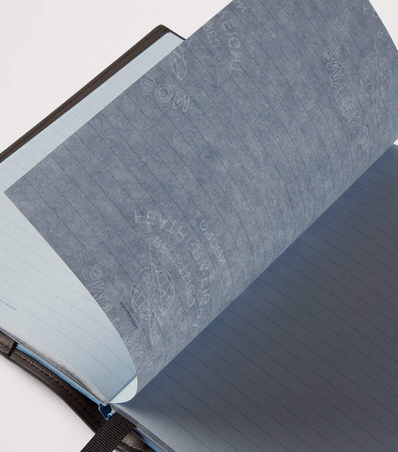 Smythson refillable calfskin notebook with gilt-edged paper, 192 pages (British brand)