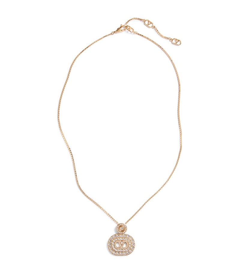 Valentino Garavani crystal VLogo Signature necklace, UK version