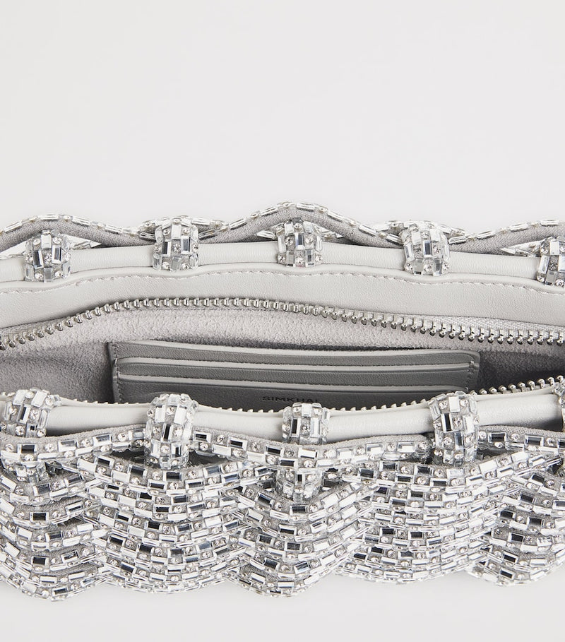 Simkhai woven beaded clutch bag, UK version