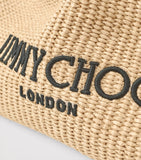 Jimmy Choo large raffia drawstring tote bag - British product