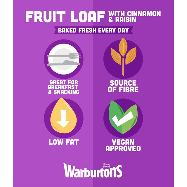 Warburtons raisin loaf with cinnamon 400g (British brand)