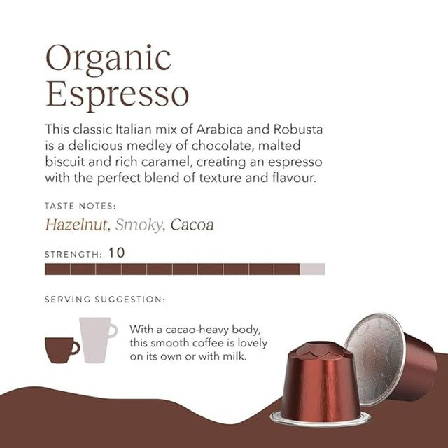 Cru Kafe organic fairtrade espresso pods 10 pods - British product