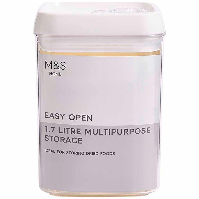 M&S rectangular food storage box white mix 1.7L, imported from the UK