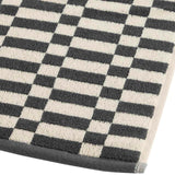 M&S bath towel geometric check charcoal, imported from the UK