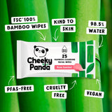 The Cheeky Panda bamboo facial cleansing wipes rose scented (British brand)