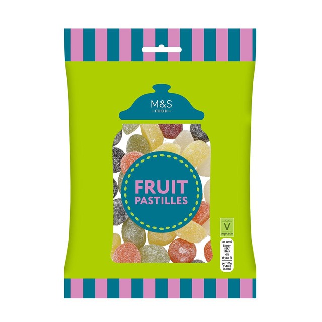 M&S Fruit Pastilles Mixed Fruit Flavour 225g, imported from the UK
