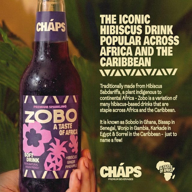 Chaps Premium Zobo Hibiscus Drink, imported from the UK