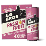 Lo Bros passionfruit low sugar kombucha 4 x 250ml multipack, UK version