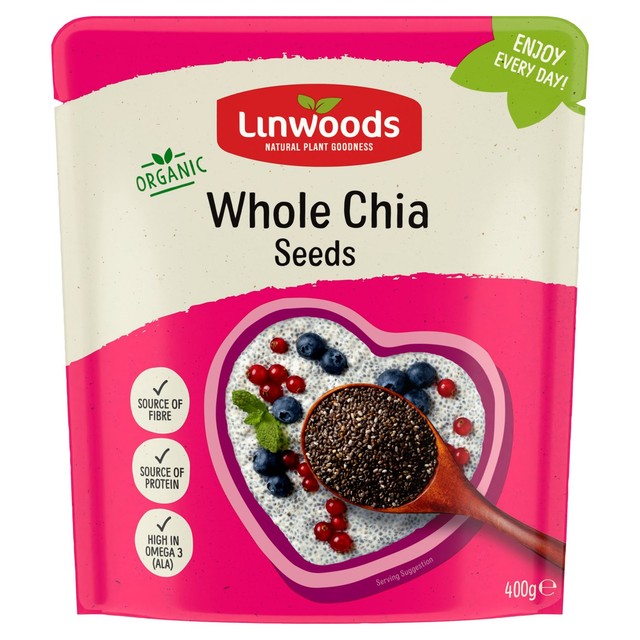 Linwoods organic whole chia seeds 400g, UK version