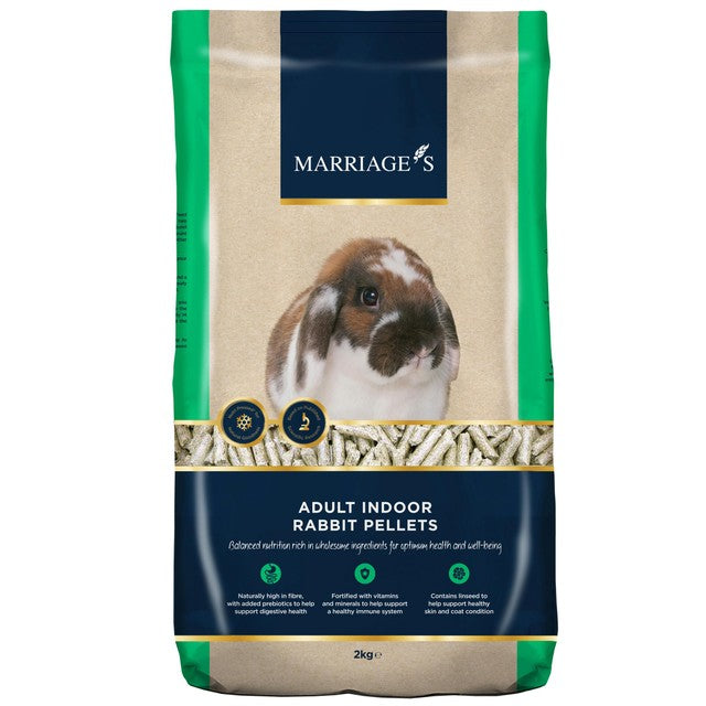 Marriages Adult Indoor Rabbit Pellets 2kg, imported from the UK