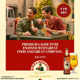 Birra Moretti lager beer 12 x 330ml bottles - British product