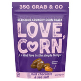 Love Corn milk chocolate sea salt corn snack (British brand)