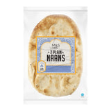 M&S M&S Plain Naan Breads 2 per pack- Buy online at McGrocer