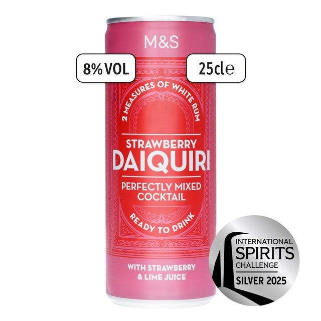 M&S Strawberry Daiquiri cocktail 250ml, imported from the UK
