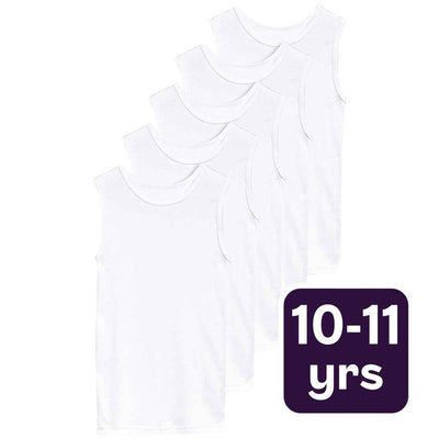 فيستات M&S Collection Unisex Cotton Vests White 11-12 Y - تسوق عبر الإنترنت في McGrocer