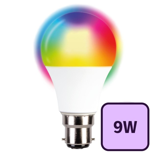 TCP LED colour changing bulb B22 9W remote controlled (British brand)