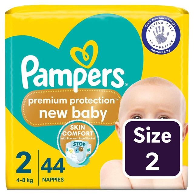 Pampers baby nappies Essential Pack Size 2 (4-8kg), imported from the UK