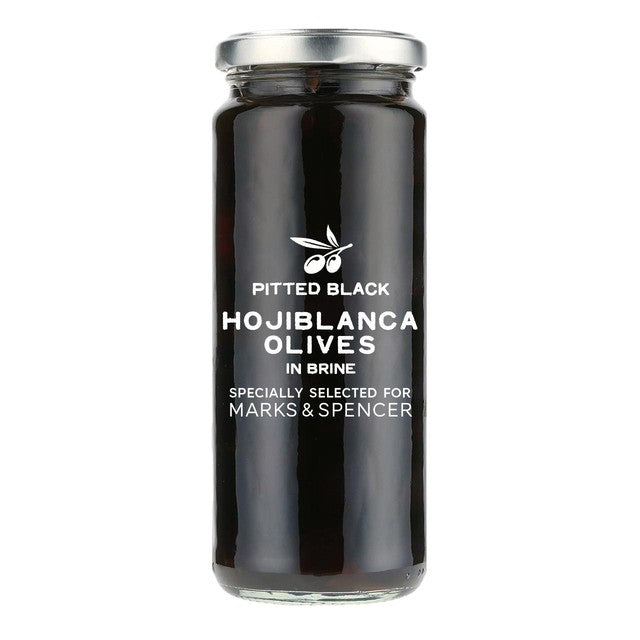 M&S pitted black hojiblanca olives 340g, imported from the UK