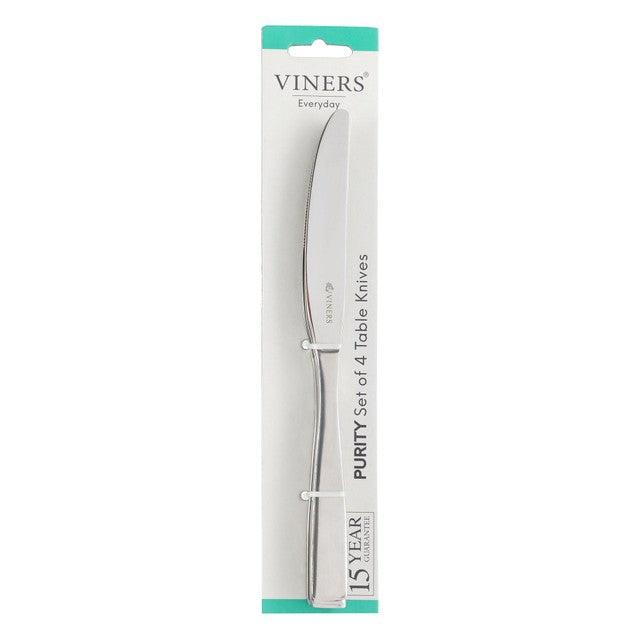 Viners Everyday Purity Table Knife Set 4 Piece (British brand)